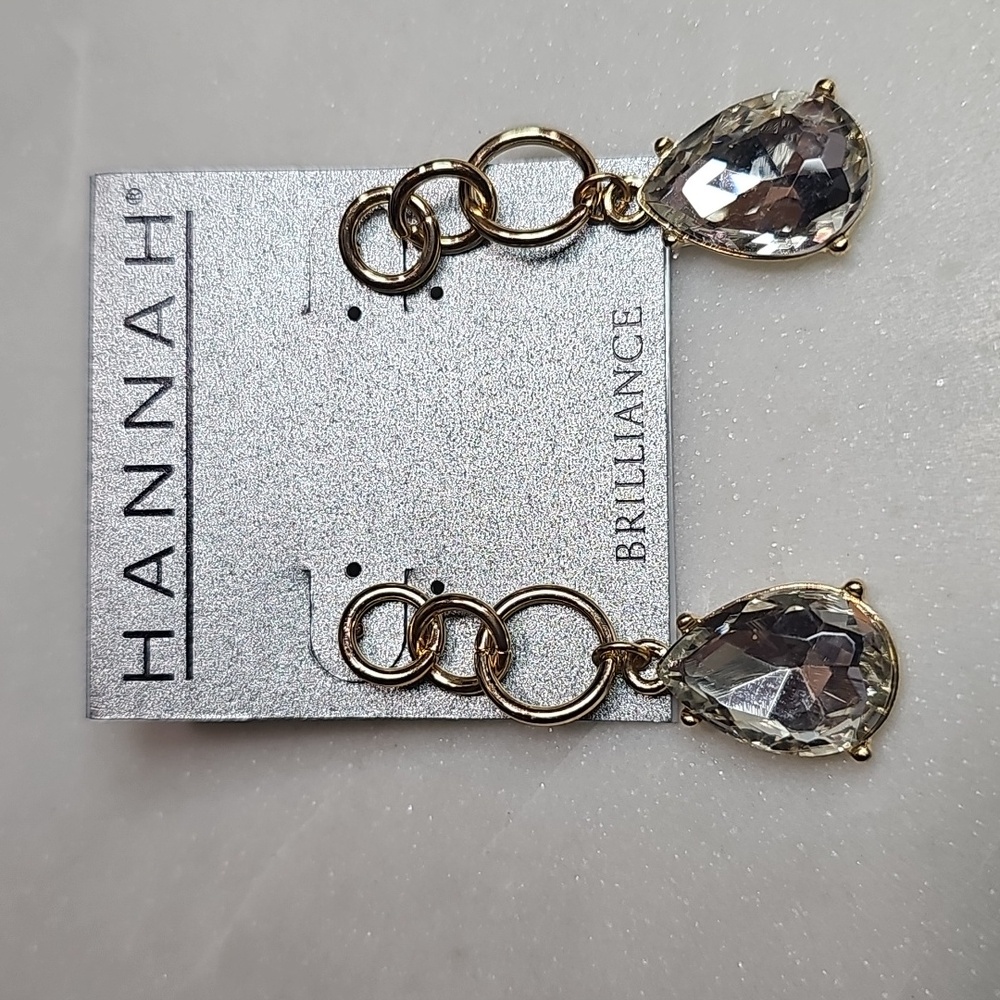 Hannah Goldtone Teardrop Earrings